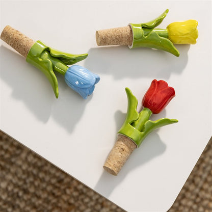 Tulip Bottle Stopper / Red