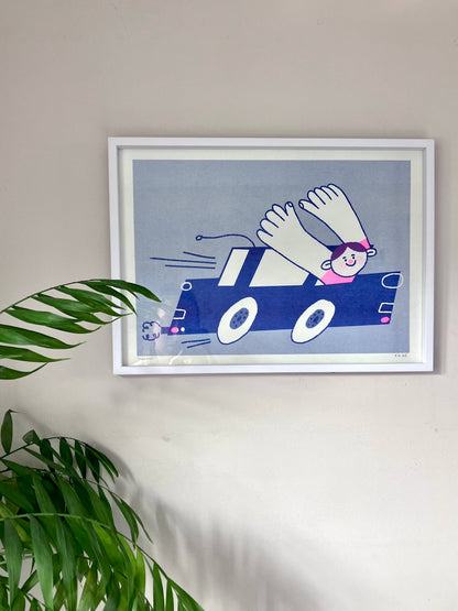 Wooooo! A3 Risograph Print