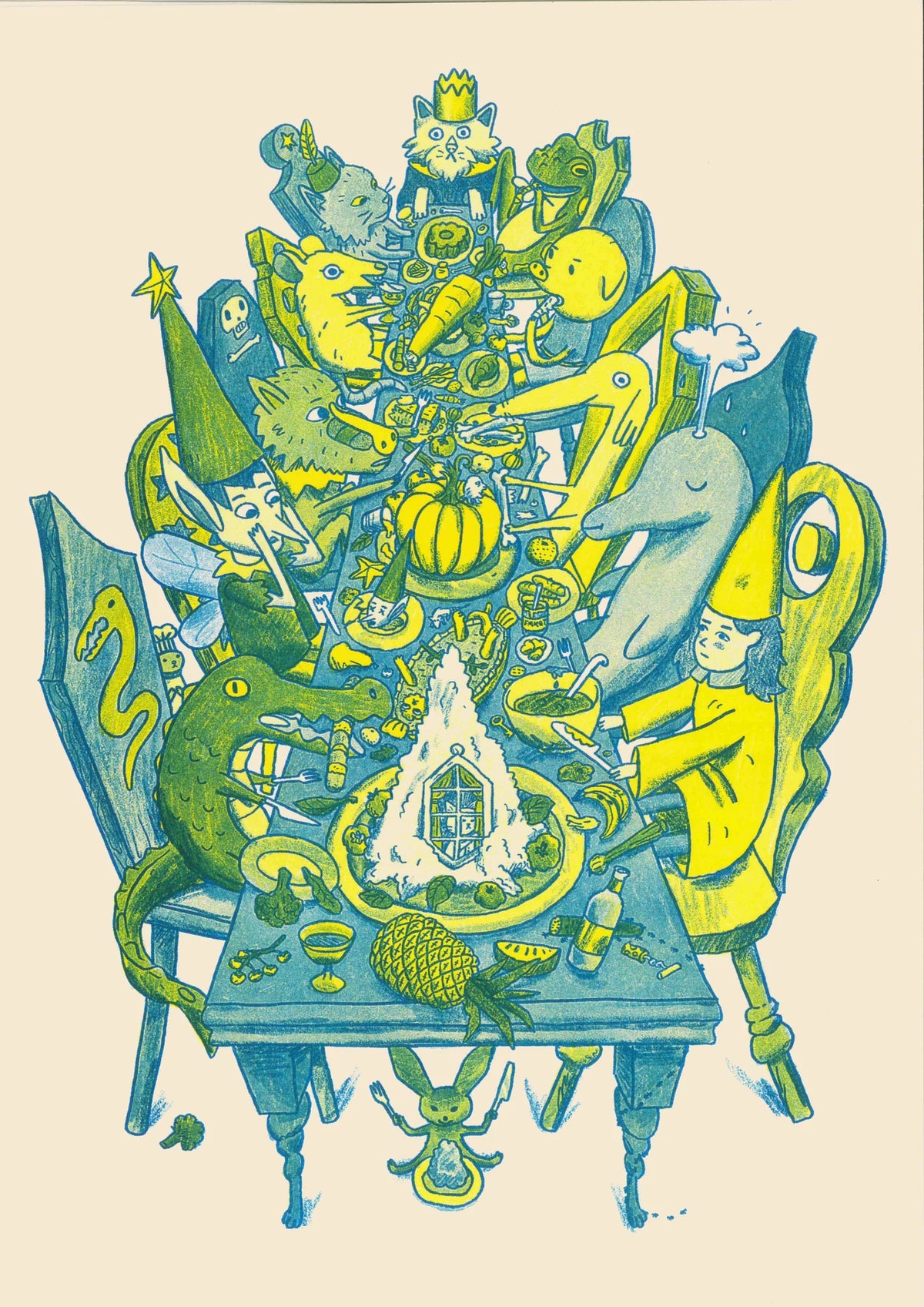 Banquet A4 Risograph Print