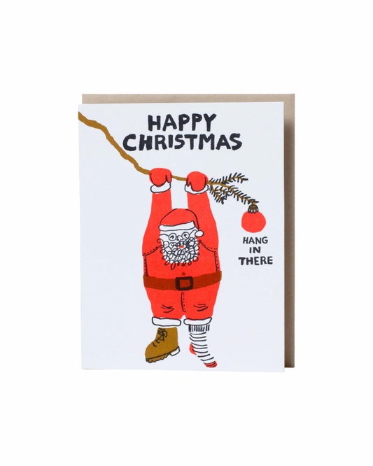 Hang In There Santa Christmas Card