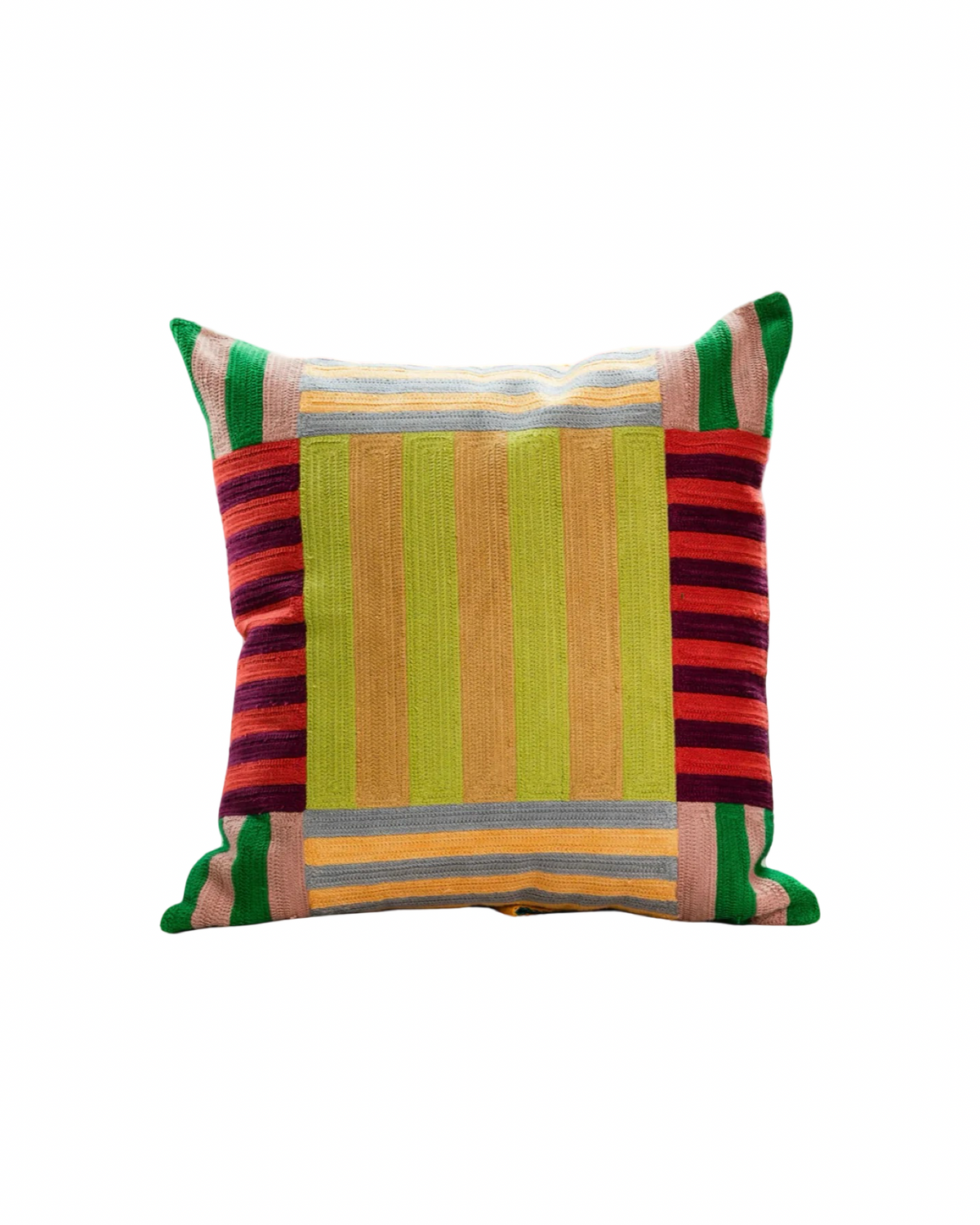 Stripe Embroidered Pillow
