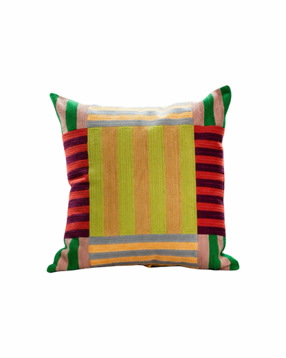 Stripe Embroidered Pillow