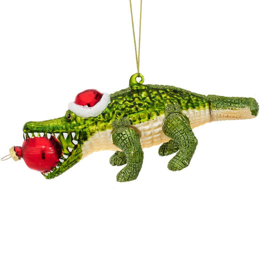 Christmas Alligator Shaped Bauble