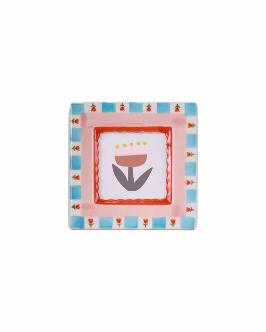 Red Flowers Ceramic Photo Frame