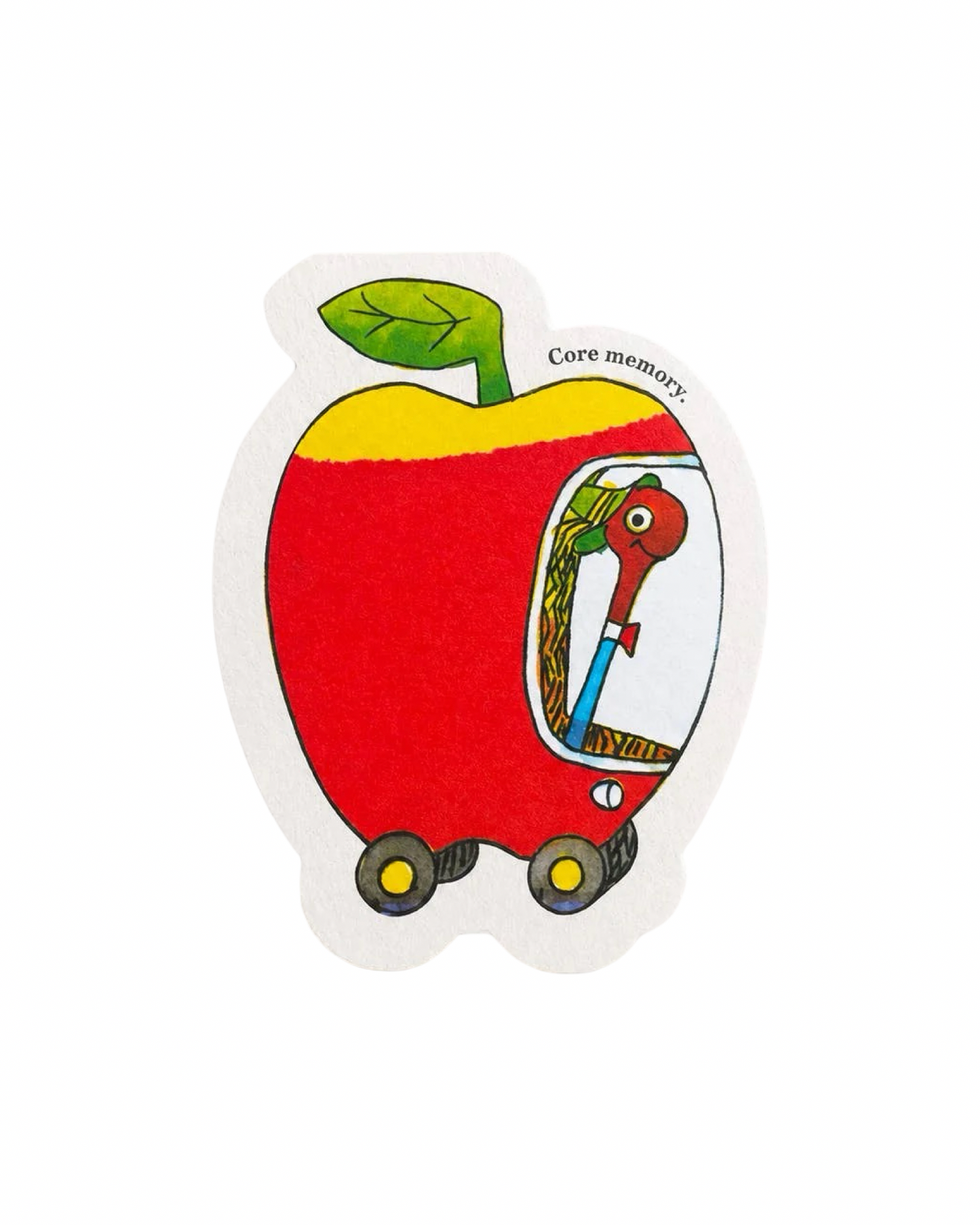 Lowly Worm Apple Car Die-cut Card