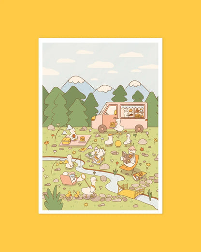 Summer Day With Friends A4 Print