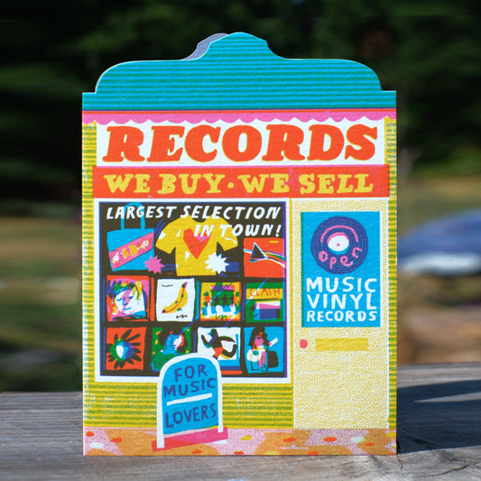 Record Shop Die Cut Card