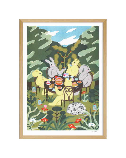 Tea Time in the Garden - Magda Chmielowska A3 Print