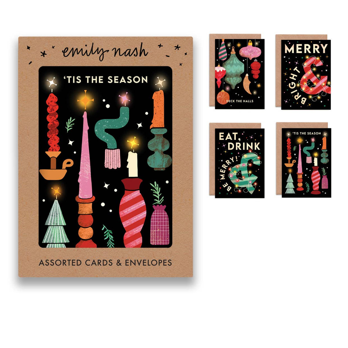Christmas Lights - Box of 8 Assorted Cards