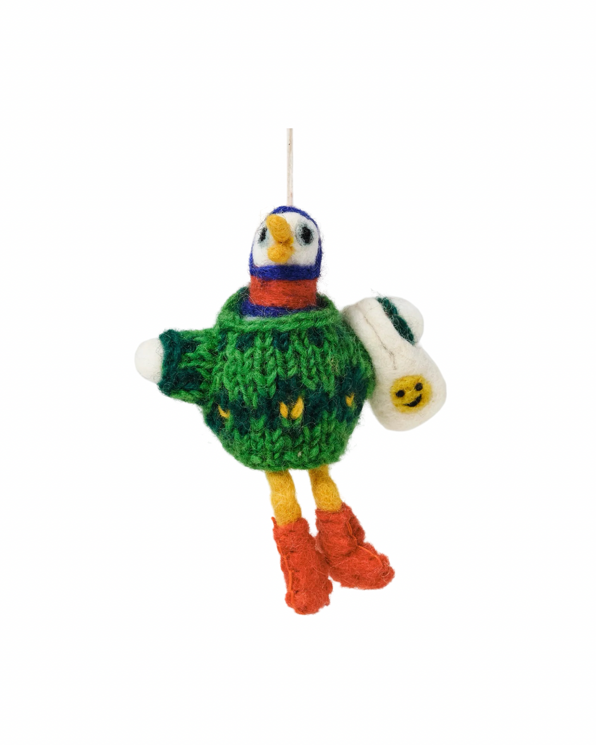 Big Bird with Shopping Bag Felt Decoration