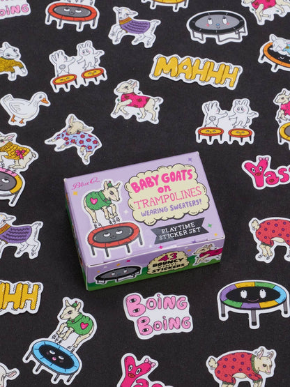 Baby Goats On Trampolines Sticker Box