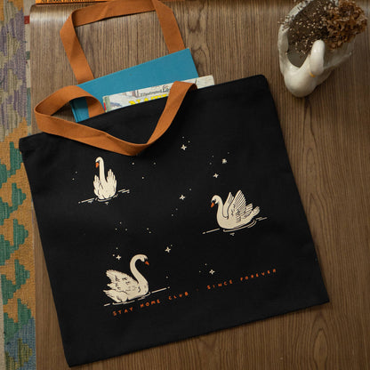 Night Swans Tote Bag