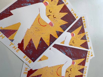 Spend Some Time With The Sun A3 Riso Print