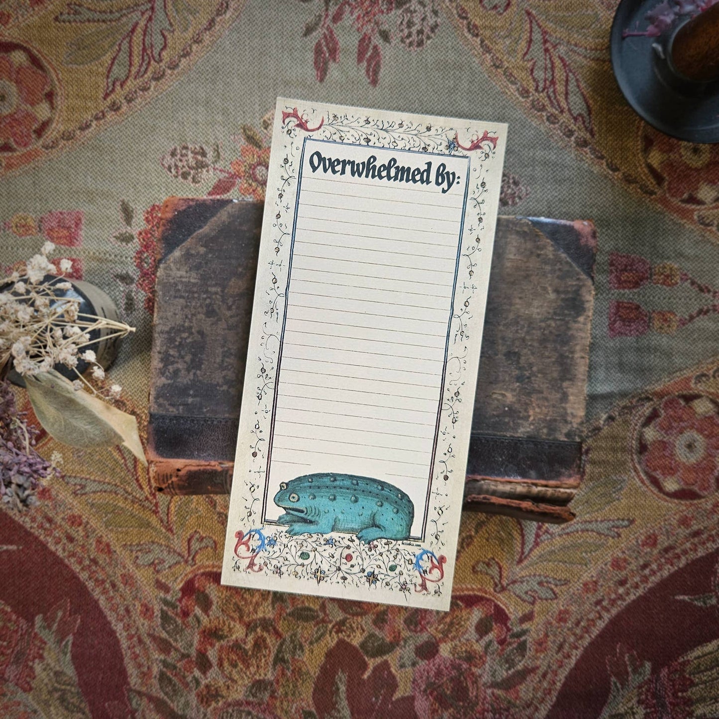 Overwhelmed Medieval Frog Notepad