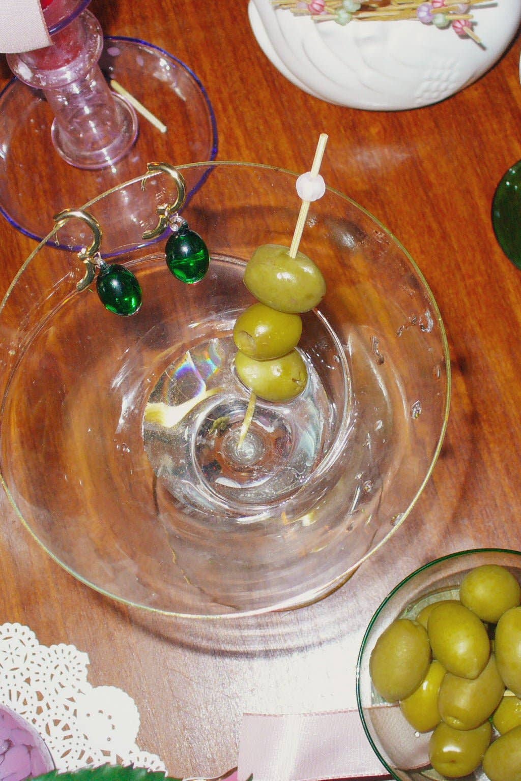 Olive Charm Hoop Earrings