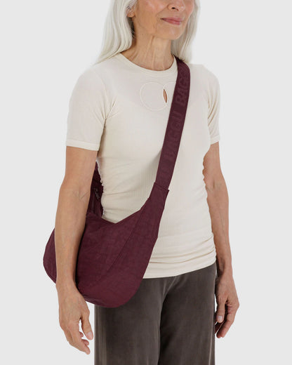 Mahogany Medium Nylon Crescent Baggu