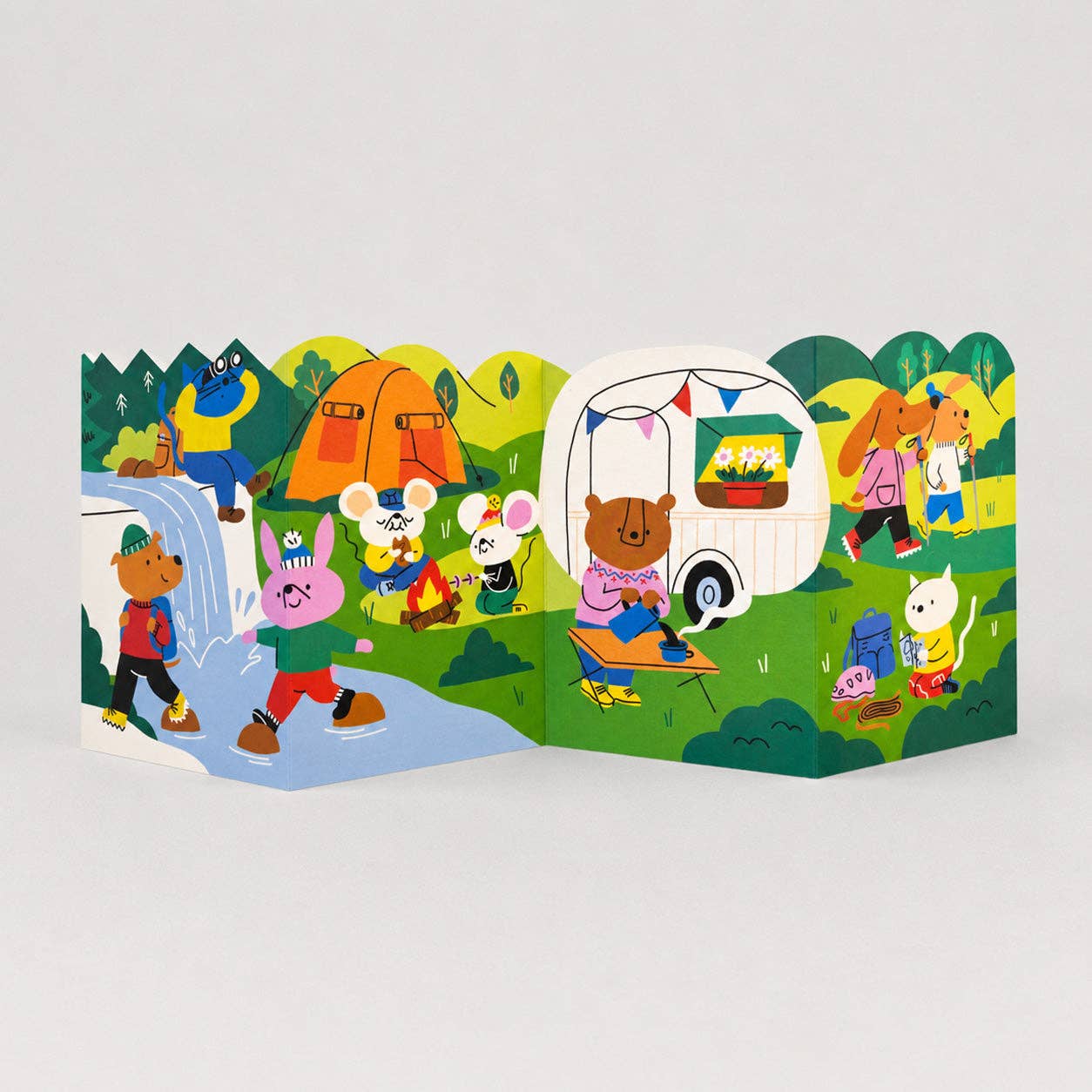 Outdoors Hiking Concertina Card by Isa Pirracas
