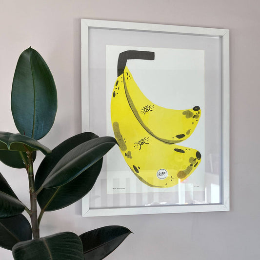 Ripe Bananas A3 Risograph Print