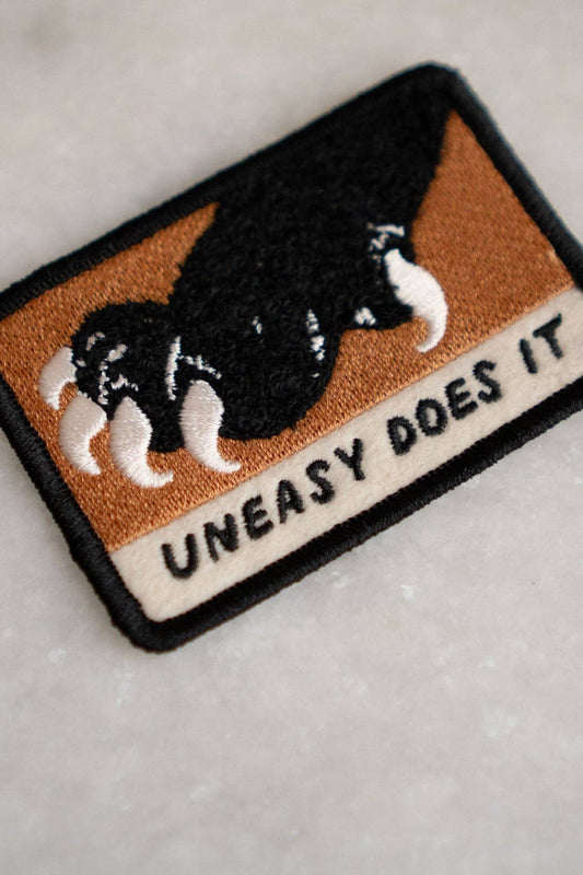 Uneasy Does It Sticky Patch | Chenille Felt Embroidery Patch