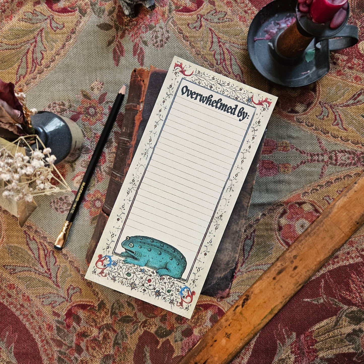Overwhelmed Medieval Frog Notepad