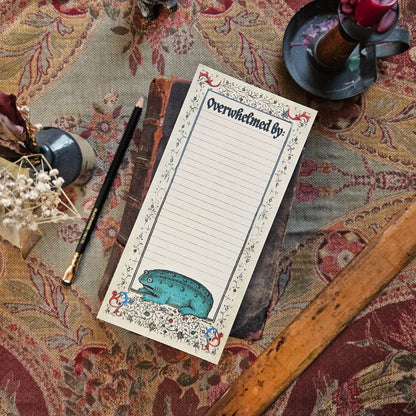 Overwhelmed Medieval Frog Notepad