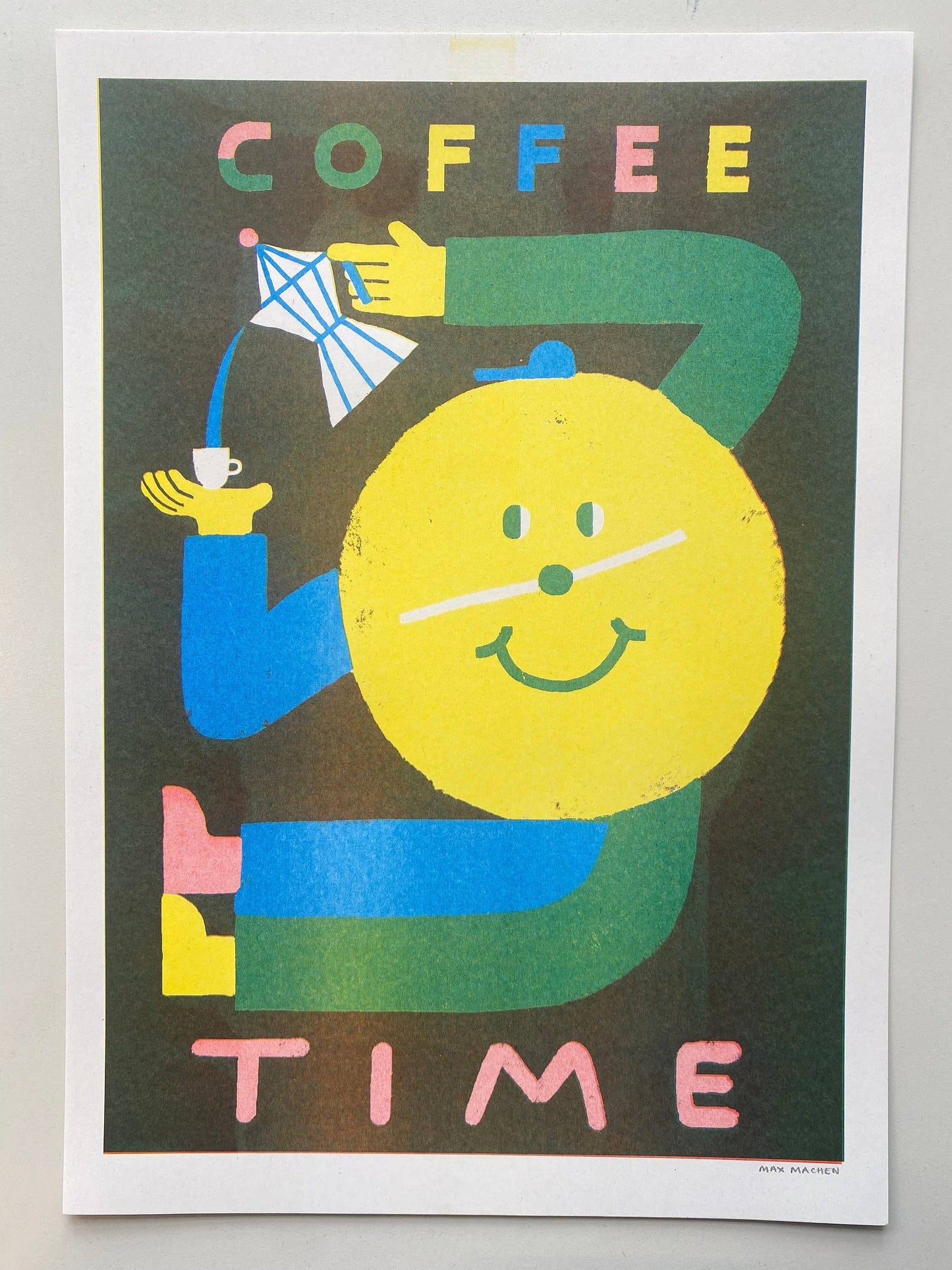 Coffee Time! Risograph A3 Riso Print