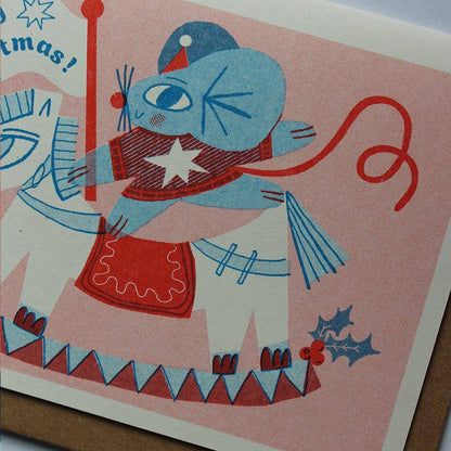 Xmas Mouse Riso Card