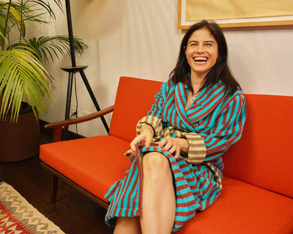 Dragonfly Stripe Bathrobe
