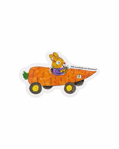 Carrot Bunny Car Die-cut Card
