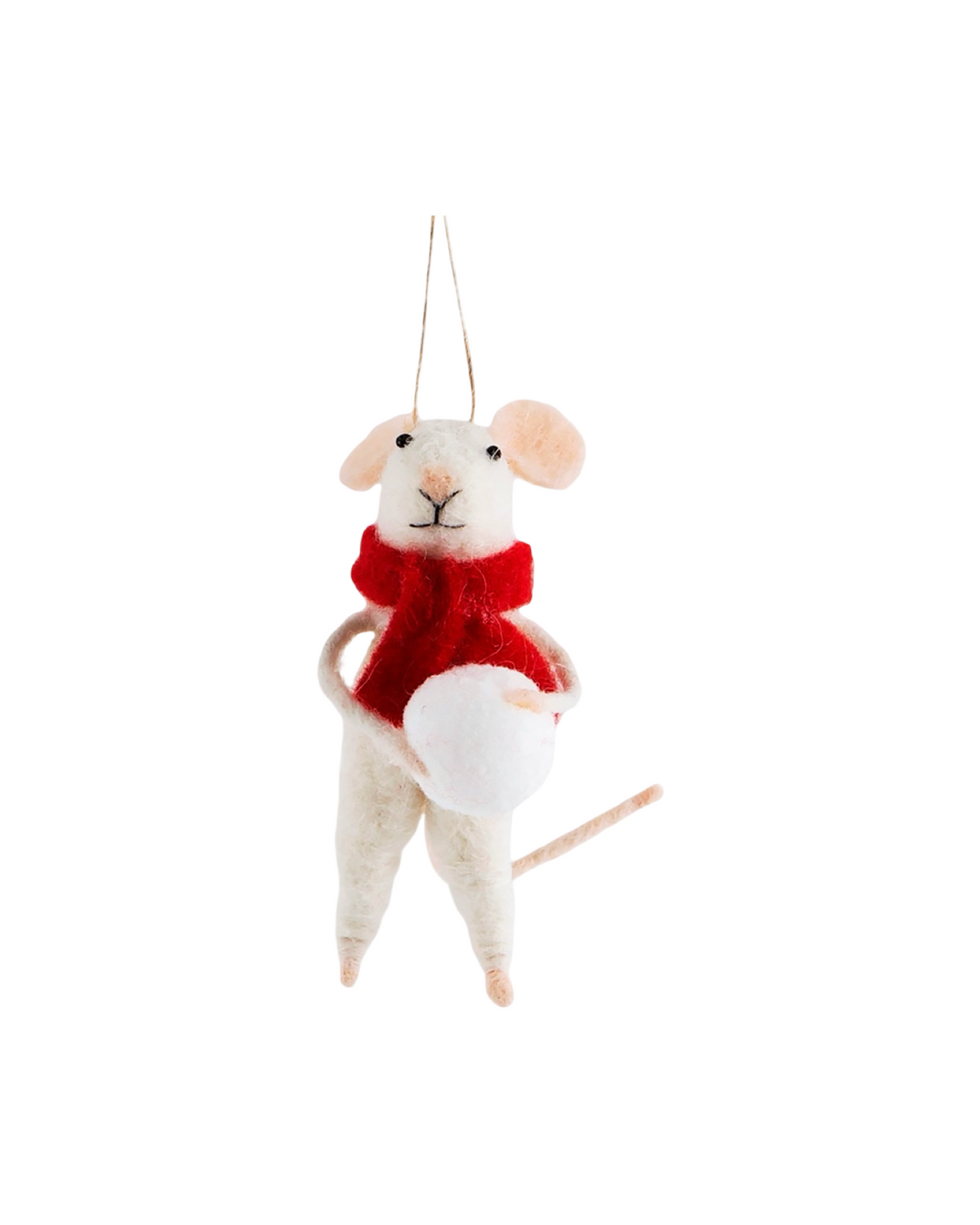 Mouse with Snowball Felt Decoration