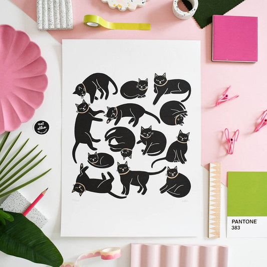 Cats, Cats, Cats A3 Riso Print