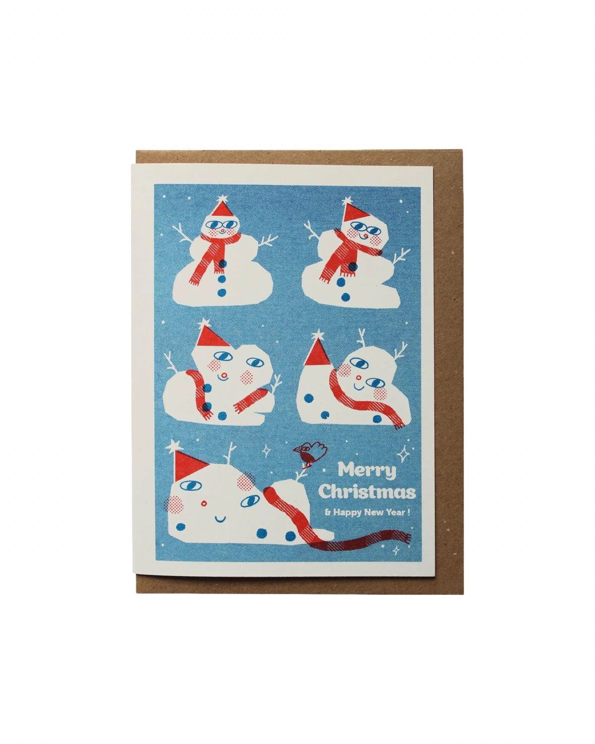 Melting Snowman Riso Christmas Card