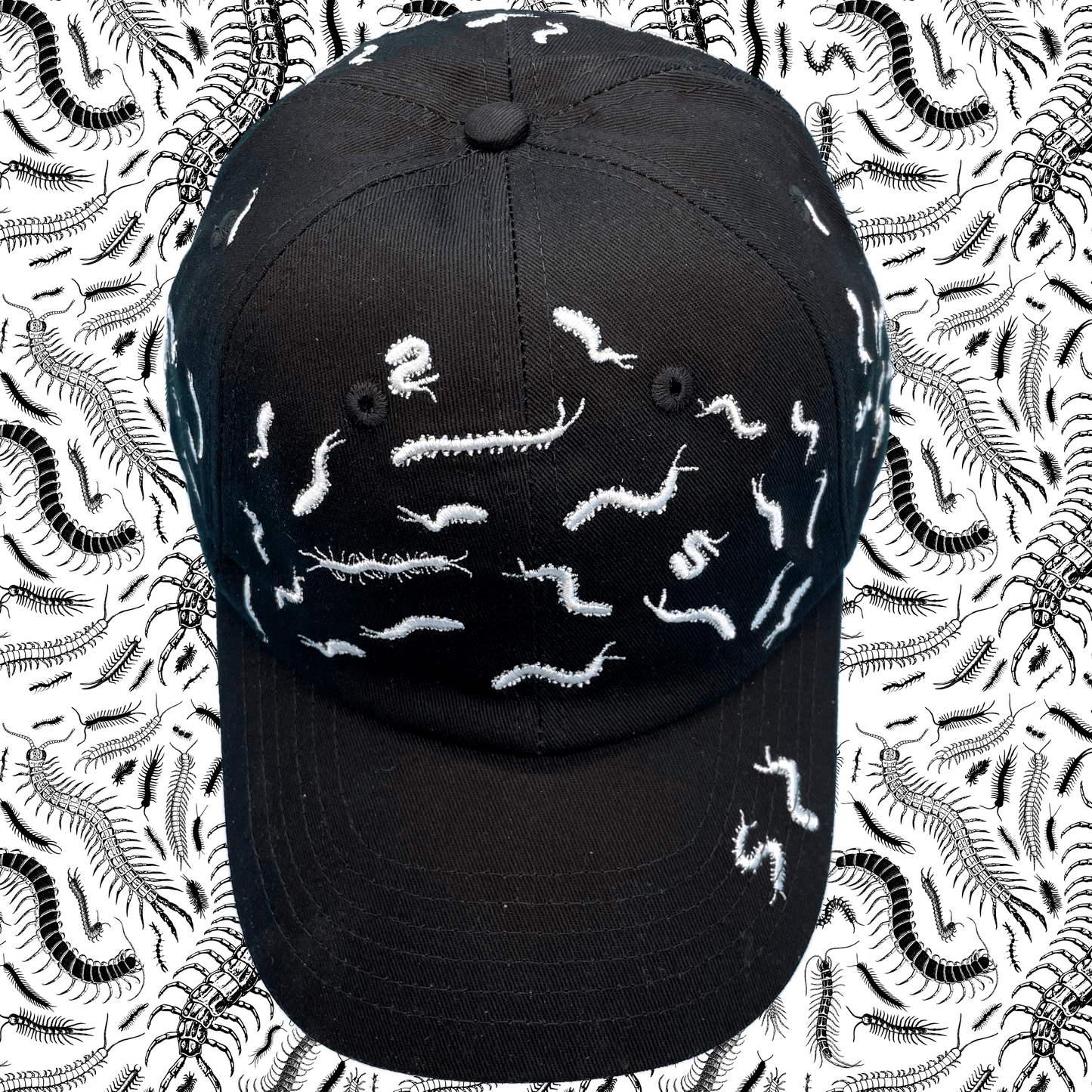 67 Centipedes Dad Hat-  Black/White