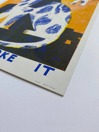 Find A Dog And Stroke It A3 Riso Print