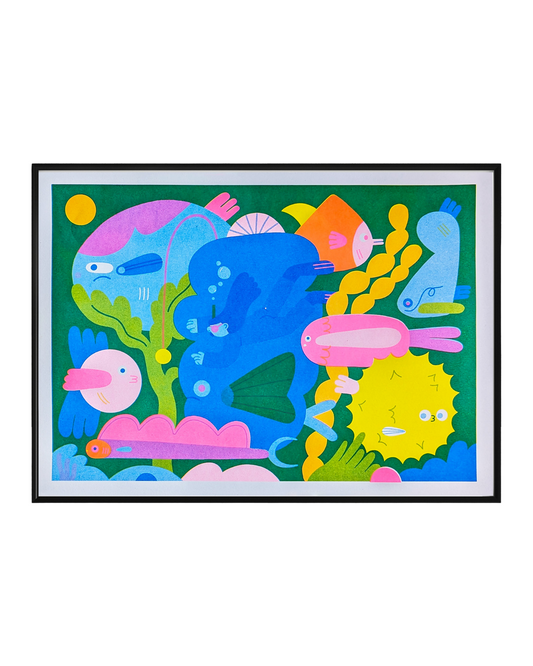 Fishies A3 Risograph Print
