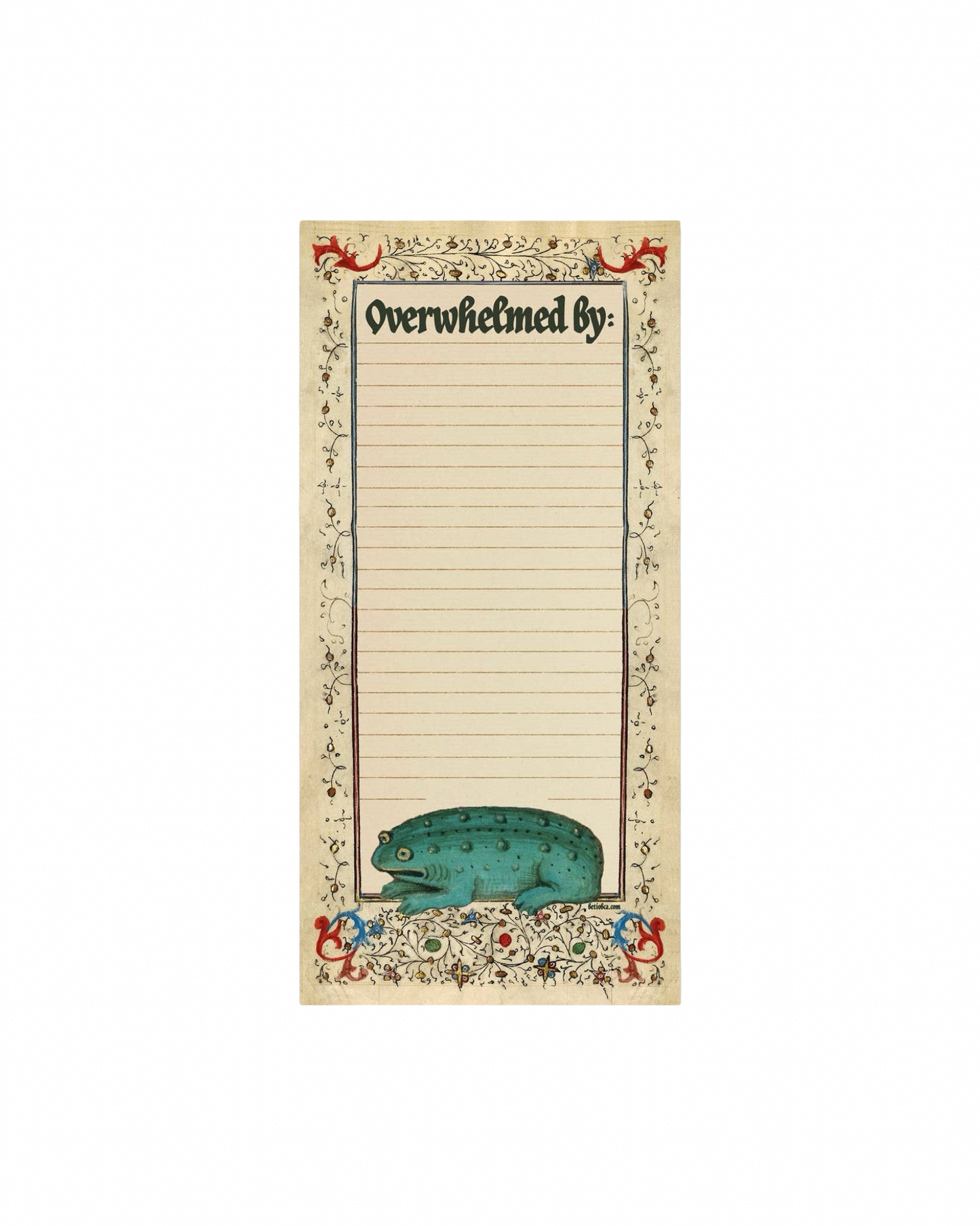 Overwhelmed Medieval Frog Notepad