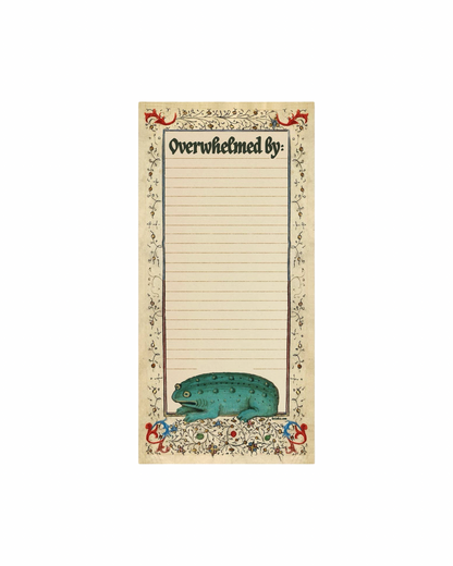 Overwhelmed Medieval Frog Notepad