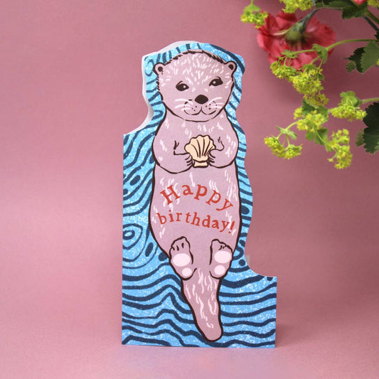 Otter Shaped Greetings Card