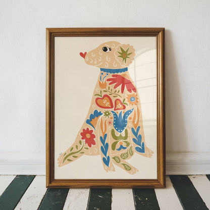 Groovy Dog A4 Print