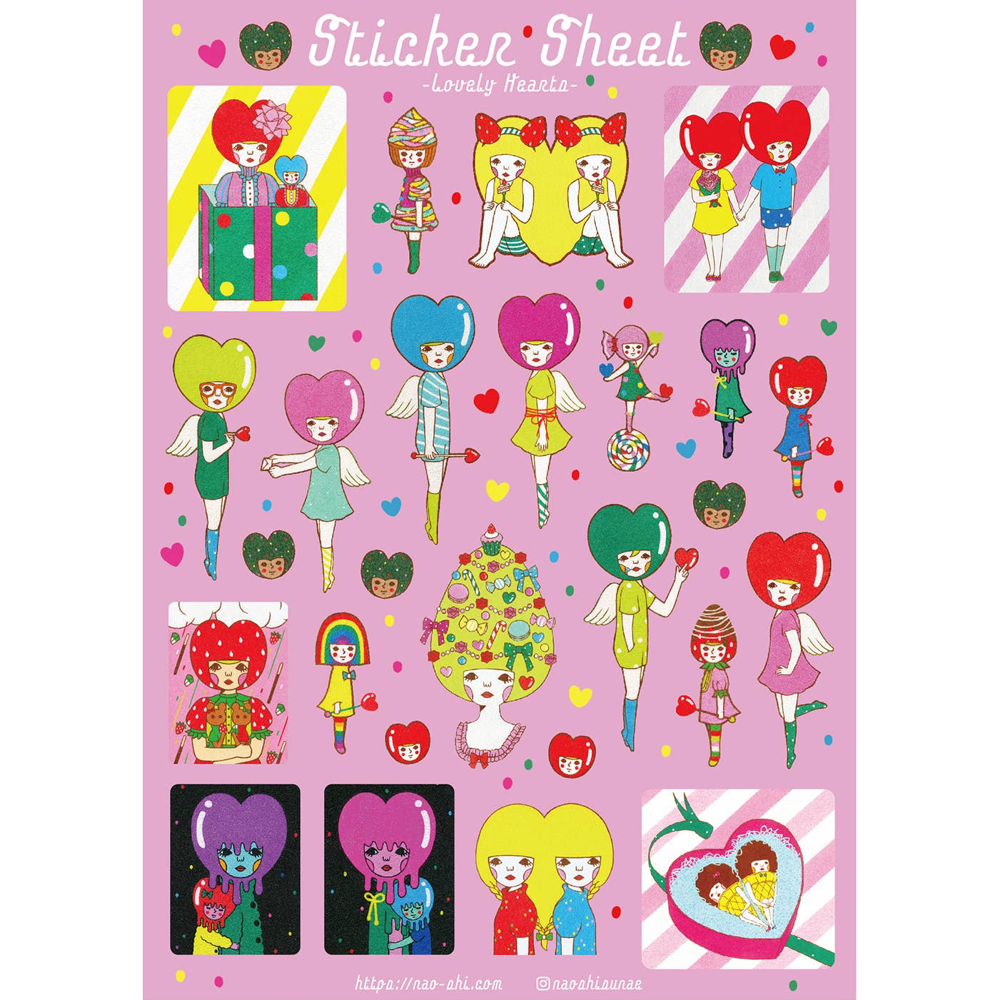 Lovely Hearts Sticker Sheet