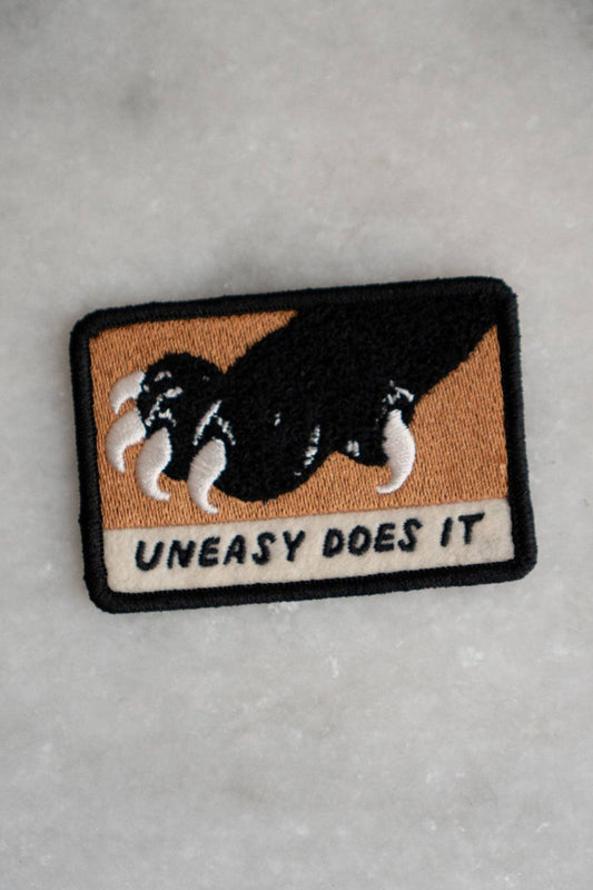Uneasy Does It Sticky Patch | Chenille Felt Embroidery Patch