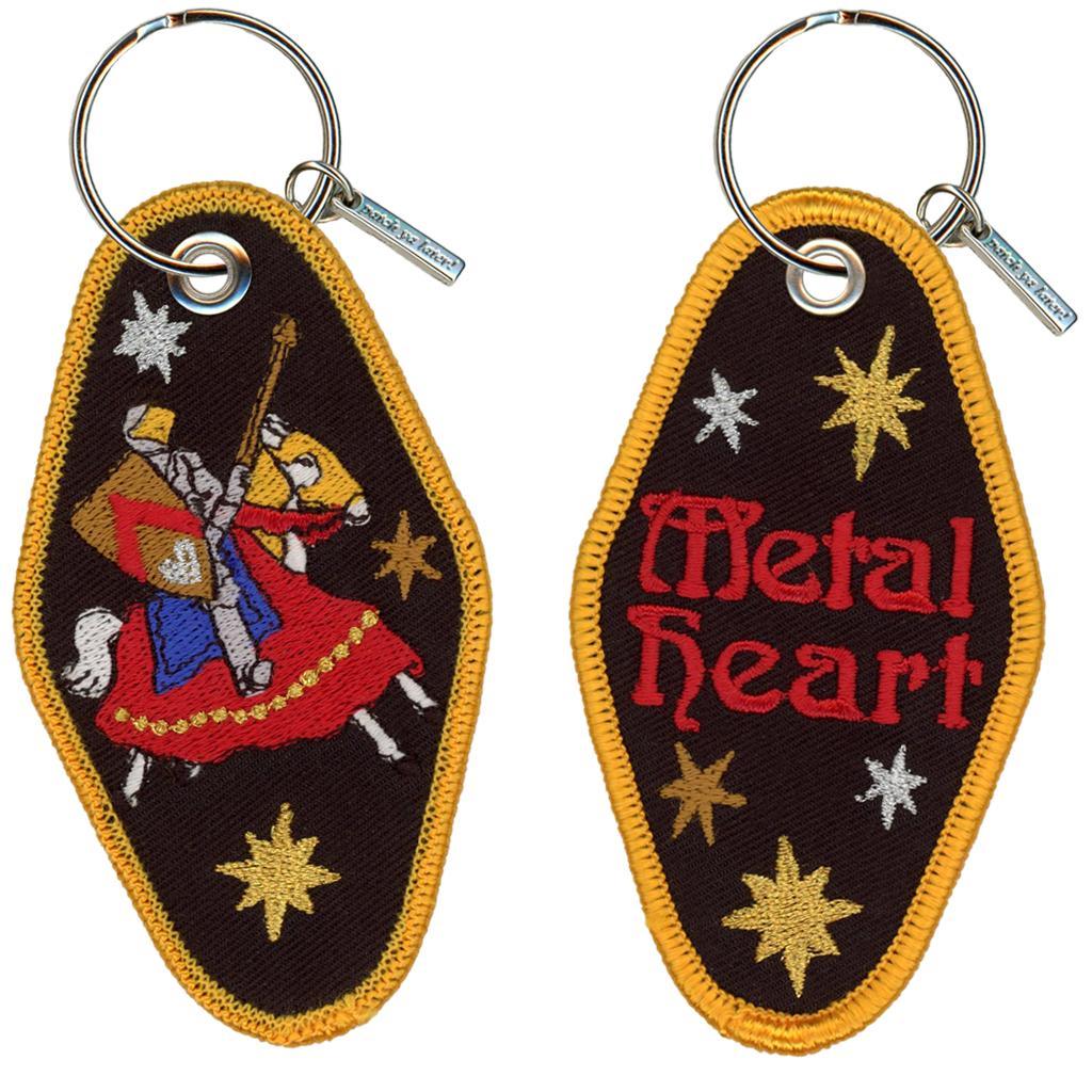 Metal Heart Embroidered Keychain