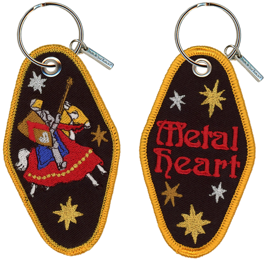 Metal Heart Embroidered Keychain