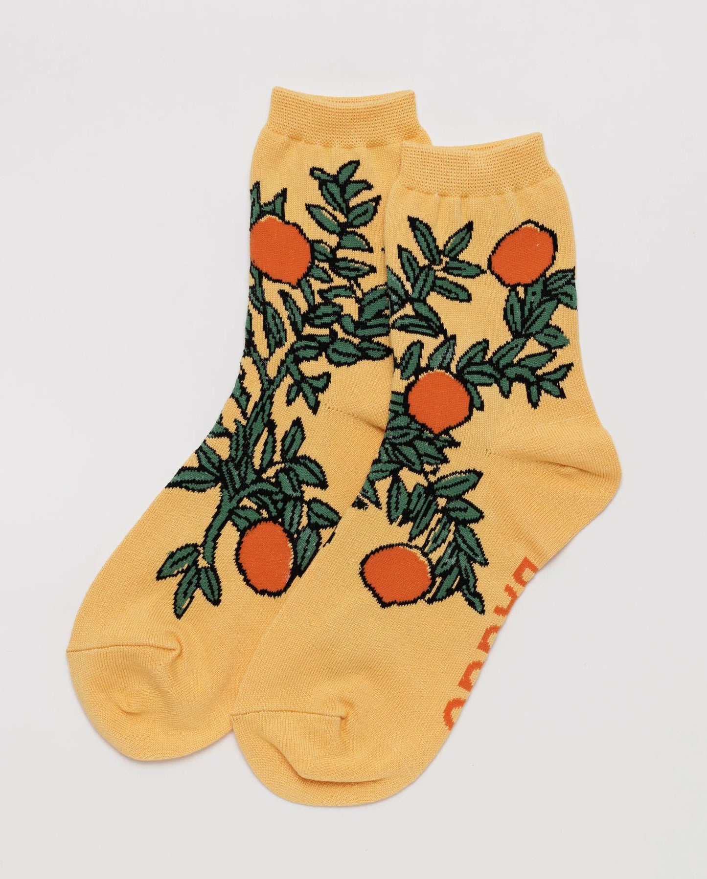 Orange Tree Crew Socks