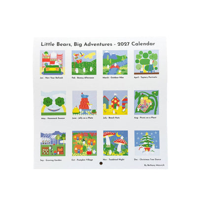 Little Bears, Big Adventures, 2027 Calendar, 21 x 21 cm