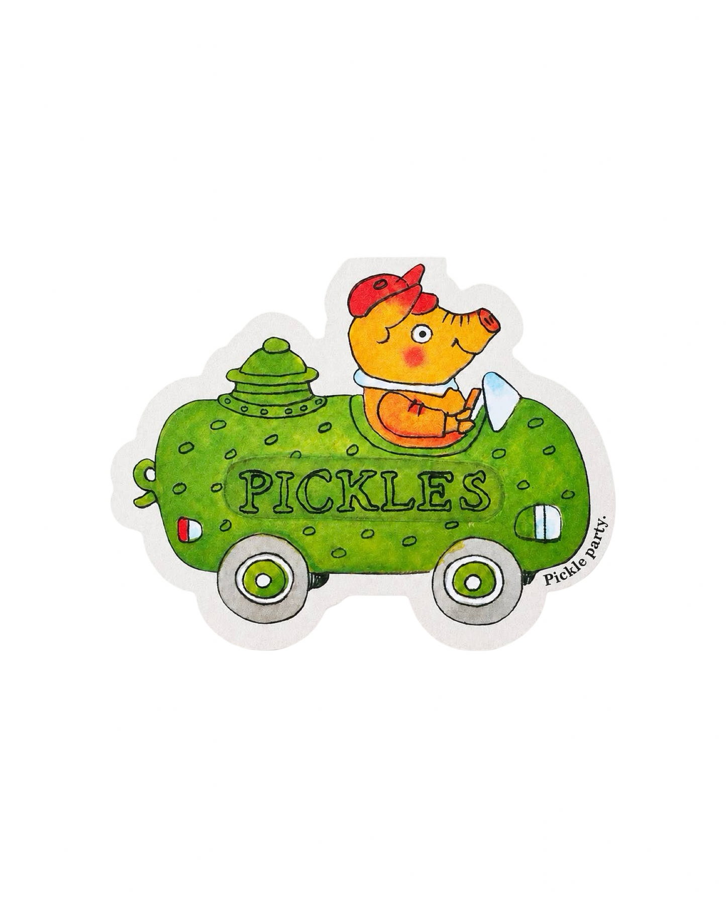 Pickle Pig Car Die-cut Card