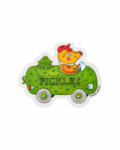 Pickle Pig Car Die-cut Card