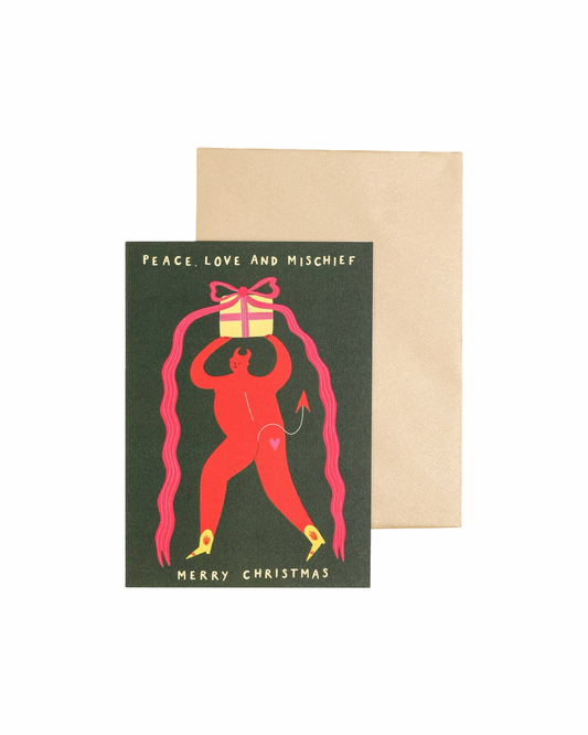 Peace, Love and Mischief Christmas Card