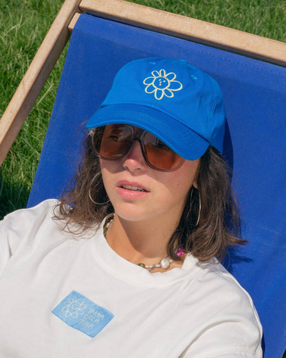 Silly Flower Cap: Cobalt Blue