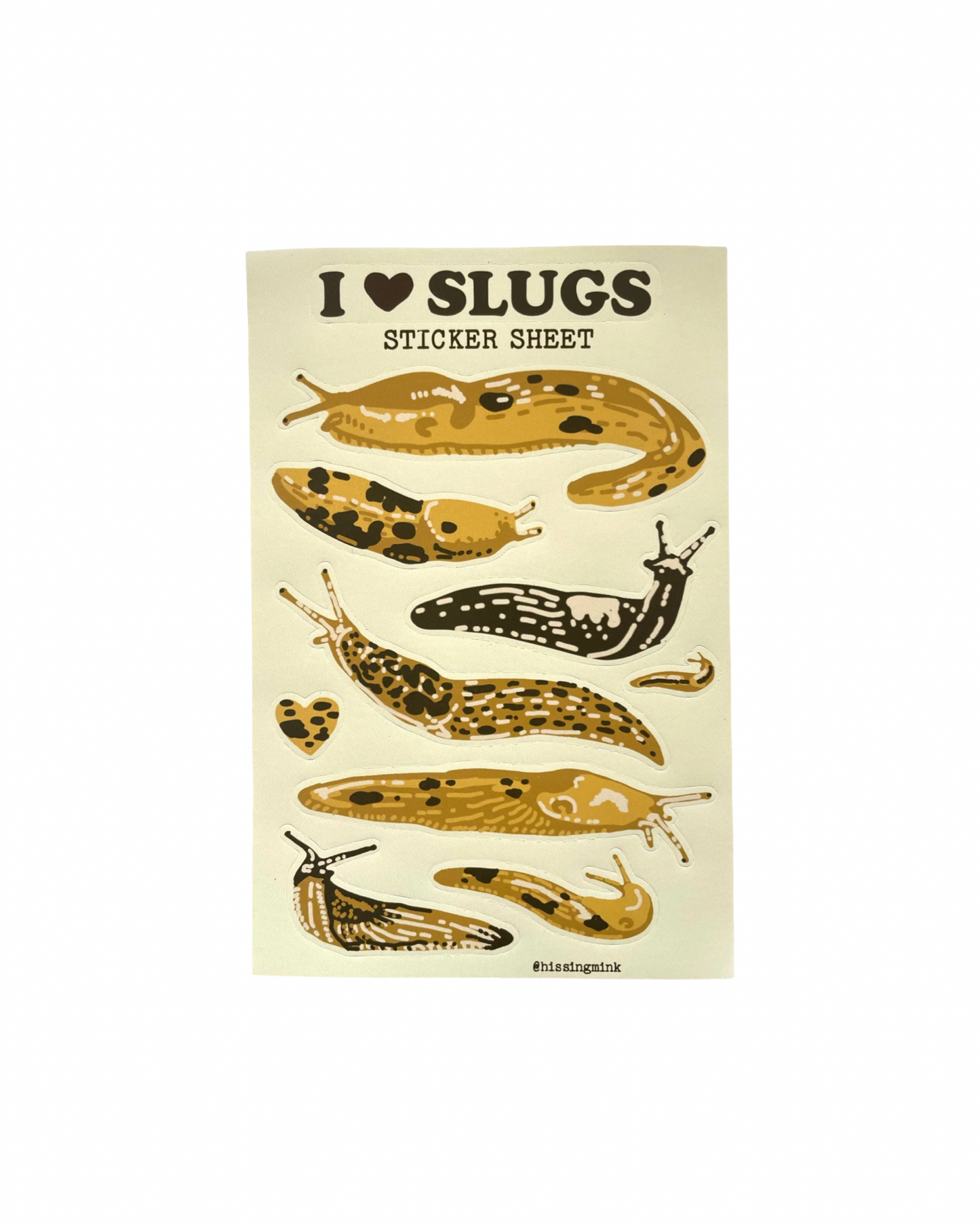 I love Slugs Sticker Sheet